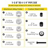 VEVOR Hydraulic Exhaust Pipe Expander, 1-5/8" to 4-1/4" Size, 10 T Pedal Pump Included w/4 Dies and 2 Storing Cases for Copper, Aluminum Tubes in Car Repairing