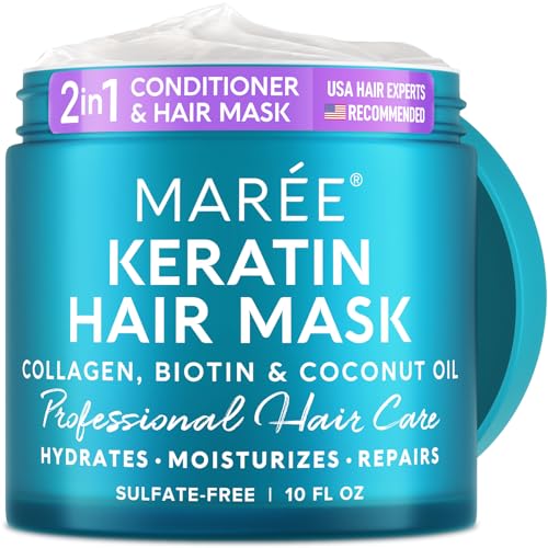 MAREE Hair Mask for Damaged Hair - Keratin Hair Treatment Conditioner - Extremely Deep Conditioning Hair Mask for Dry Damaged Hair and Growth, Hydrating and Repair, Keratina Mascarilla Para el Cabello