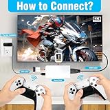 Retro Game Stick 4k Hdmi Output 2.4ghz Wireless Tv Retro Gaming Console Plug And Play Video Games With 20,000+ Games And 9 Built-In Emulators (White)