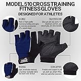 Schiek Sports Model 510 - Guantes de entrenamiento cruzado para fitness, talla S, color negro y azul