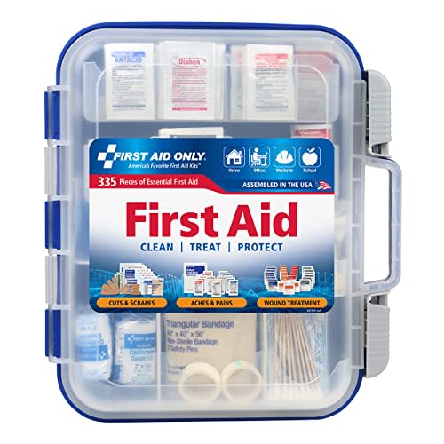 First Aid Only 91247 OSHA-Compliant First Aid Kit, All-Purpose 100-Person Emergency First Aid Kit for Business, Worksite, Home, and Car, 335 Pieces