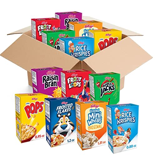 Kellogg's Breakfast Cereal, Kids Cereal, Family Breakfast, Variety Pack (48 Boxes)