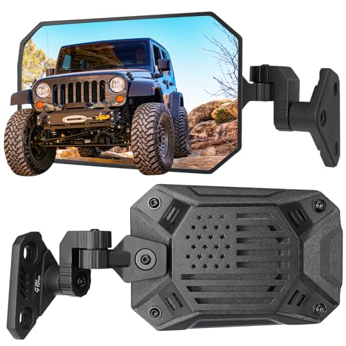 JOYTUTUS Wrangler Mirrors Doors Off Compatible with Wrangler TJ JK & Unlimited, Wrangler JK Side Mirrors for Wrangler 1997-2018, Wider View No Vibrate & Wobble (Patented), Not Fit Doors On