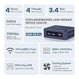 Beelink S12 Pro Mini PC, Intel 12th Gen Alder Lake- N100(up to 3.4GHz), 16GB DDR4 RAM 500GB M.2 SSD, Desktop Computer Support 4K Dual Display/USB3.2/WiFi 6/BT5.2/Gigabit Ethernet for Home/Office