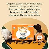 Four Sigmatic K-Cups de café de hongos | Café tostado oscuro orgánico y de comercio justo con melena de león y yacón | Apoyo para el enfoque y el sistema inmunológico | Vegano y Keto | Cápsulas