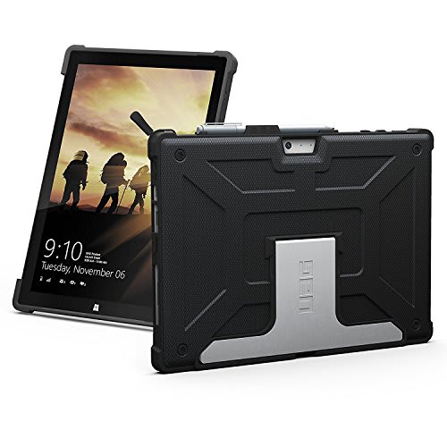 URBAN ARMOR GEAR UAG Designed for Microsoft Surface Pro 7 Plus, Pro 7, Pro 6, Pro 5, Pro 4 Feather-Light Rugged [Black] Aluminum Kickstand Military Drop Tested Case Protective Cover