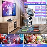 FWFX Juegos de alfombrillas de baile para TV, alfombrillas de baile electrónicas musicales inalámbricas con cámara HD, doble usuario para ejercicio de fitness, almohadilla de baile para niños y