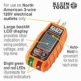 GFCI - Receptáculo Tester con pantalla LCD, para enchufes eléctricos estándar de 3 hilos 120V Klein Tools RT250