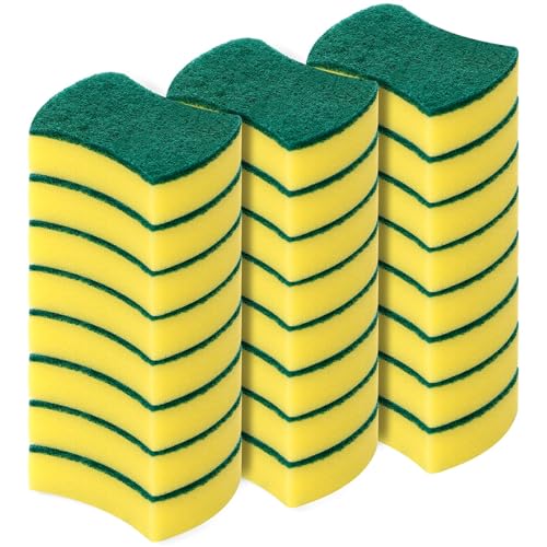 Esponjas de limpieza de cocina,Paquete de 24 Eco Anti-Scratch para platos,Esponjas para fregar