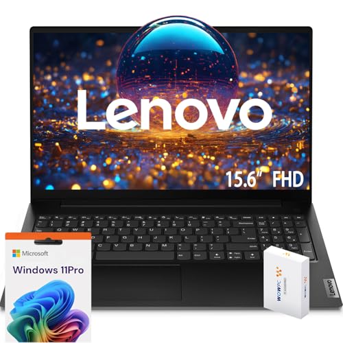 Lenovo Nuevo portátil V15 · 32 GB RAM · SSD de 1 TB · Procesador Intel Celeron N4500 · Gráficos Intel UHD · Pantalla antirreflejos FHD 1080p de 15.6 pulgadas · Ethernet RJ-45 · Windows 11 Pro · WOWPC