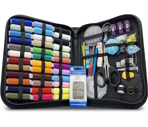 Vellostar Portable Hand Sewing Kit for Adults & Beginners – Needle and Thread Kit for Home Clothing Repairs – Sewing Kit with 36-Color Threads, Sewing Supplies & Accessories for Small Repairs