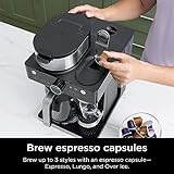 Ninja Espresso & Coffee Maker & Barista System, 3 Espresso Brew Styles, Single-Serve Coffee & Nespresso Capsule Compatible, Built-in Frother, Espresso, Cappuccino & Latte Maker, Black, CFN601