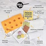 Global Grub Kit original de helado Mochi DIY - El kit incluye harina de arroz dulce, almidón de patata, polvo matcha, cacao en polvo, máquina de helado de mochi, cortador de masa, instrucciones de