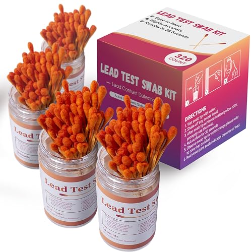 AAwipes Lead Test Kit (320 Rapid Testing Swabs) 30-Second Results. Dip in Water. Home Use for All Surfaces - Painted, Dishes, Toys, Jewelry, Metal, Ceramics, Wood [LS320]