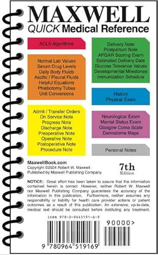 Maxwell Quick Medical Reference Pocket, 7th Edition