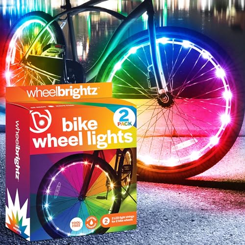 Brightz WheelBrightz (2-Pack RGB) LED Bike Wheel Lights Boys Girls Kids Bike Lights for Night Riding Bicycle Lights Accessories & Decorations for Wheels Tires & Spokes Stocking Stuffers