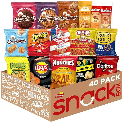 Frito Lay Ultimate Snack Care Package, Variety Assortment of Chips, Cookies, Crackers & More, (Pack of 40)