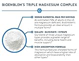 BioEmblem Complejo de magnesio triple, 300 mg de glicinato de magnesio, malato y citrato para relajación muscular, sueño, calma y energía, alta absorción, vegano, sin OMG, 90 cápsulas