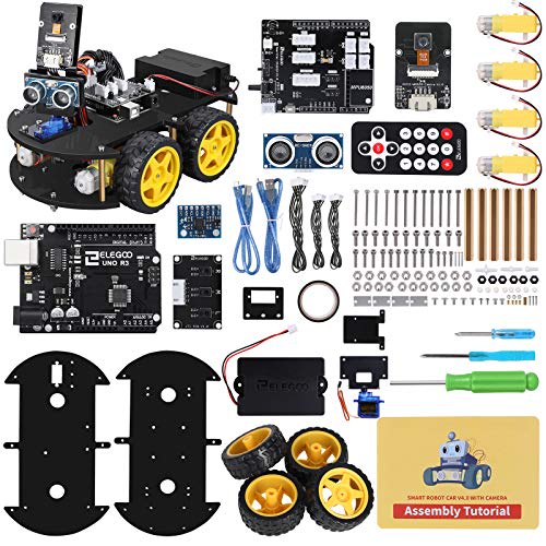 Elegoo UNO Kit de proyecto no de auto de robot inteligente con UNO R3, módulo de seguimiento de línea, sensor ultrasónico, módulo de control remoto IR, etc. Kit de auto de robot inteligente, educativo para niños y adolescentes.