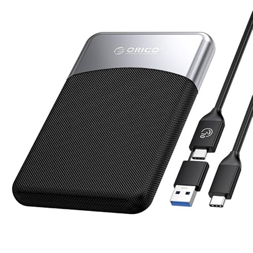 ORICO SSD externo de 1 TB con cable USB C 2 en 1, unidad de estado sólido portátil USB 3.2 Gen 1 hasta 460 MB/s, resistencia al polvo y caídas, almacenamiento confiable para teléfonos inteligentes